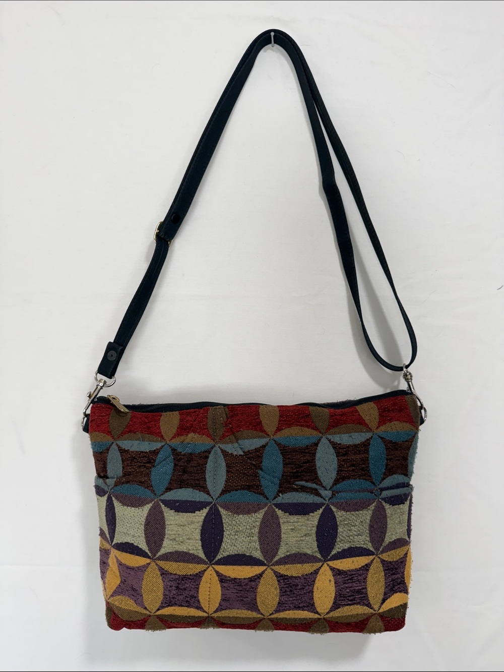 Danny K Made in USA Woven Tapestry Crossbody Bag Boho Geometric